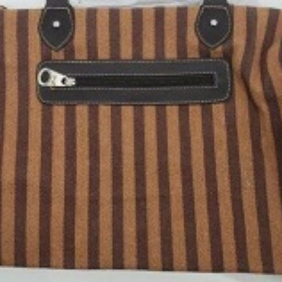 Horses Leather Trimmed Canvas Duffle Shoulder Bag - Picture 3 of 3